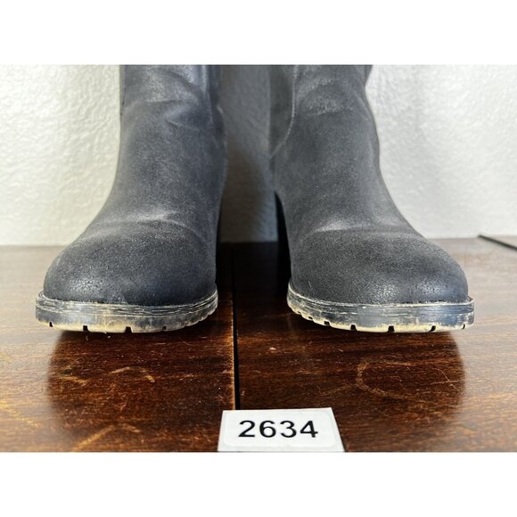 So Sled Women's Boots Over The Knee Sz 9 Black Tall Riding Vegan Lug Sole - Picture 5 of 11